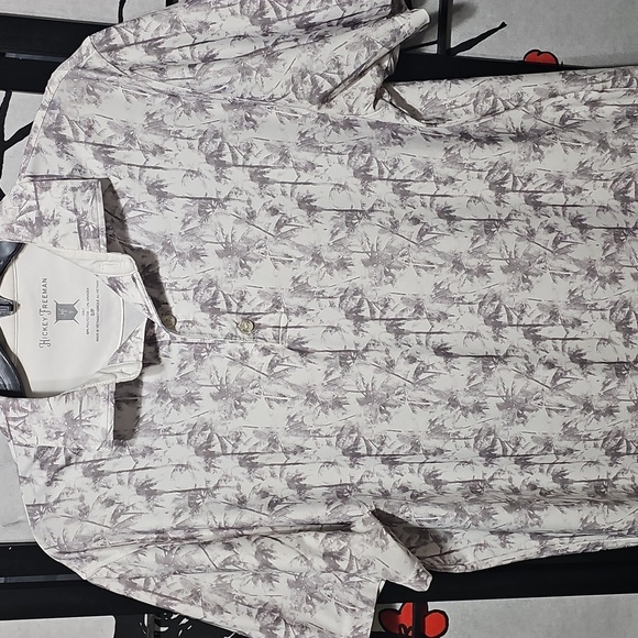 Hickey Freeman Tropical Palm Tree Polo Shirt Size Small - Picture 2 of 6
